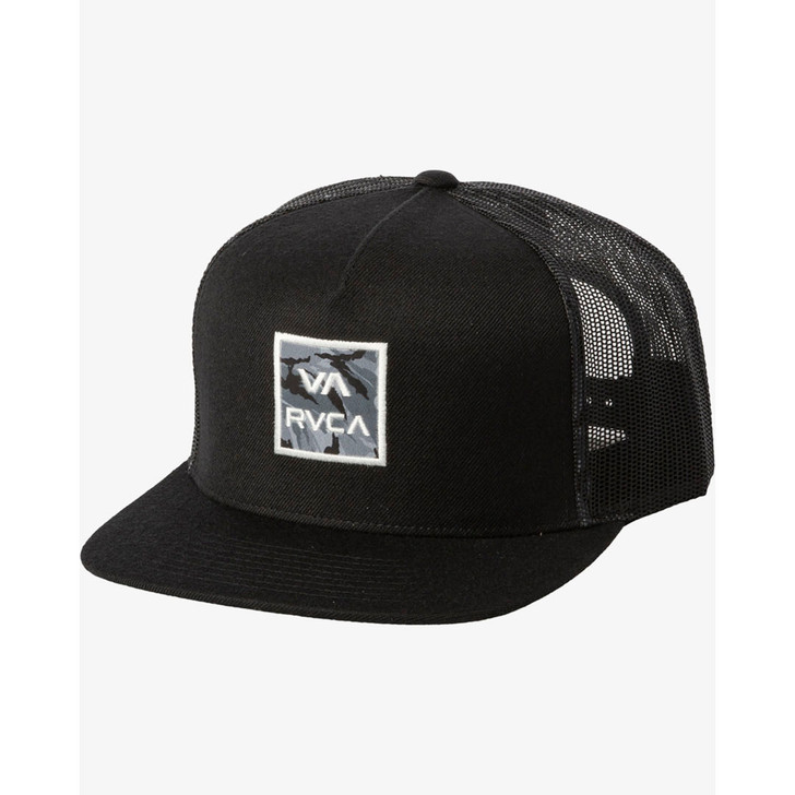 New RVCA VA All The Print Trucker Hat - Black $ 30