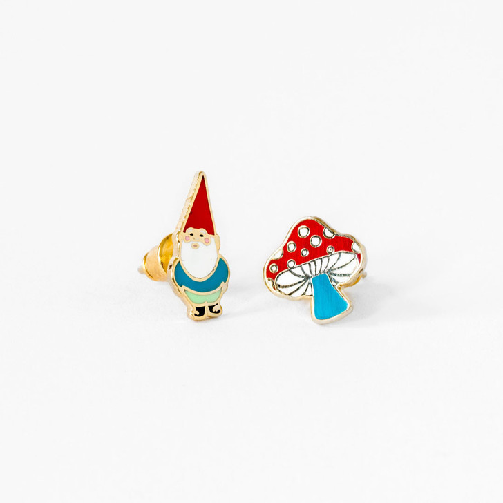 New Yellow Owl Workshop Gnome & Mushroom Stud Earrings $ 21.99