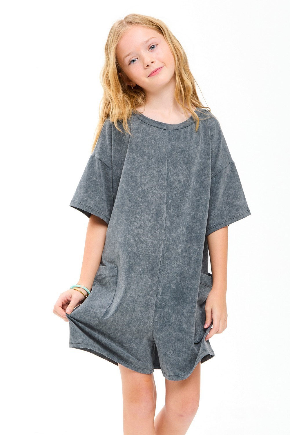 ルルルン(pinkapril) Good Girl Girls' Mineral Wash Romper | TYLER'S