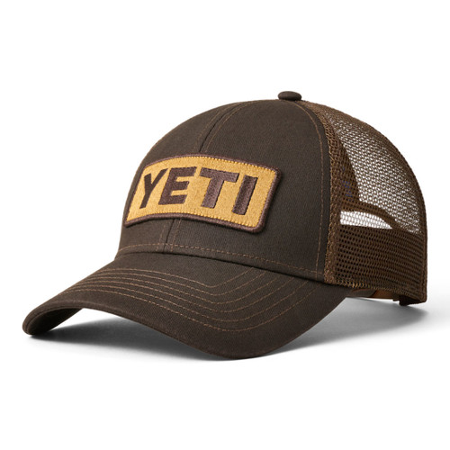 Yeti Logo FX Suede Brim Trucker Hat - Khaki/Tan