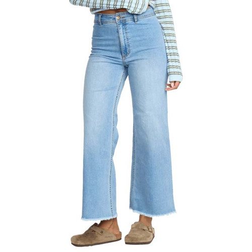 【DISCERNMENT】Semi-Wide Fit Indigo Denim Pants Billabong Women's Free Fall Indigo Wide Leg Jeans | TYLER'S