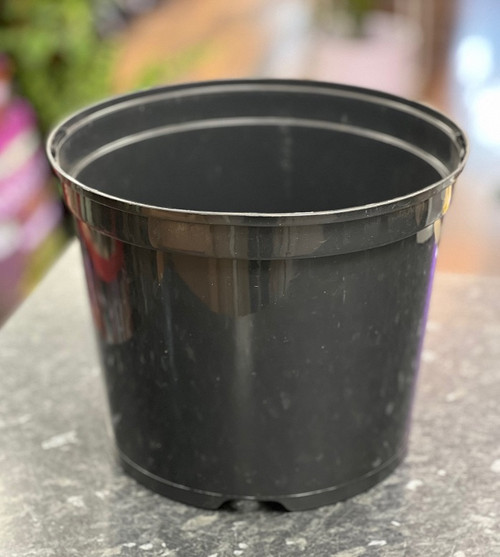 26cm Black Plastic Pot - 7.5 ltr
