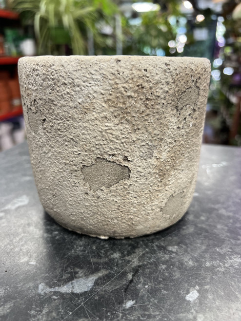 Rustic Round Cement Flower Pot 12.5cm