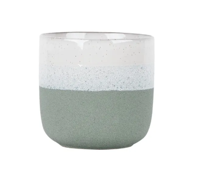 Hortus Bordeaux Stoneware Pot - Green - Dia17 x H16cm