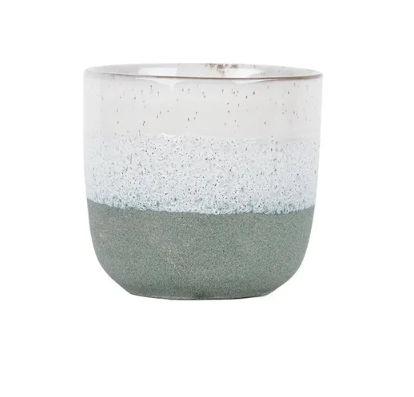 Hortus Bordeaux Stoneware Pot - Green - Dia 13 x H12cm