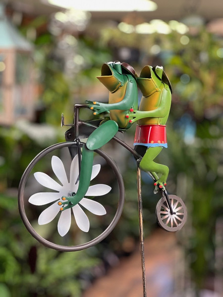 Frogs on Bicycle - Windmill Ornament