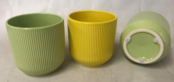 Ceramic Pot 12cm - Yellow or Green