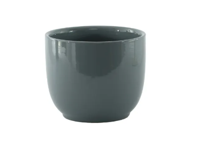 Hortus Cairo Ceramic Pot - Glossy Grey - Dia12 x H10cm