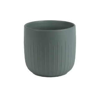 Hortus Riga Ceramic Pot - Matt Grey - Dia14.5 x H13cm
