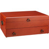 Reed & Barton Handcrafted Bristol Cherry / Brown Flatware Chest with Drawer