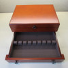 Reed & Barton Handcrafted Bristol Cherry / Brown Flatware Chest with Drawer