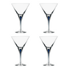 Orrefors Crystal Intermezzo Blue Martini Glass (Set of Four)
