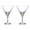 Orrefors Intermezzo Gold Crystal Martini Glass (Set of Two)