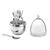 Ricci Argentieri Mini-Elliptical Stainless Steel Domed Egg 6pc. Appetizer Fork Set