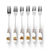 Spode Woodland Pastry Forks with Bird Motifs (Set of Six)
