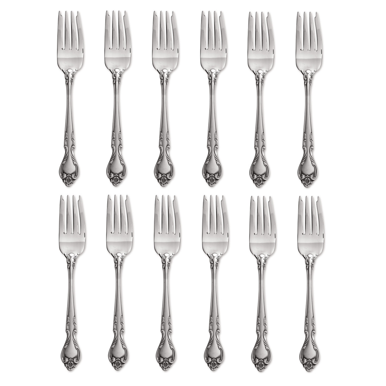 Lyon Queens Fancy 18/8 Stainless Steel Salad Fork (Set of Twelve