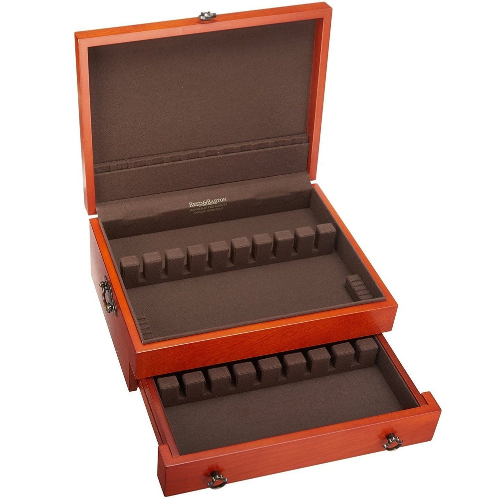 Reed & Barton Handcrafted Bristol Cherry / Brown Flatware Chest
