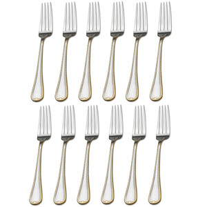 Mikasa Cameo Gold 18/10 Stainless Steel Dinner Fork (Set of Twelve)