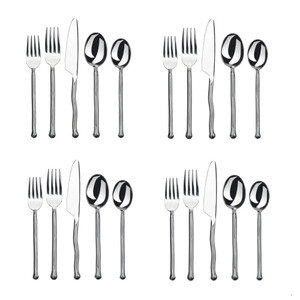 Gourmet Settings Exotique Platinum 20pc Stainless Flatware Set