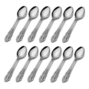 Wallace Antique Baroque 18/10 Stainless Steel Teaspoon (Set of Twelve)
