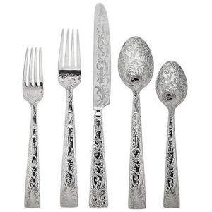 Ricci Argentieri Parisian Garden 18/10 Stainless Steel 45pc. Flatware Set
