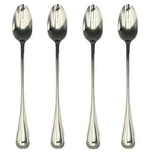 Wallace Continental Bead 18/10 Stainless Steel Iced Beverage Spoon (Set of Four)