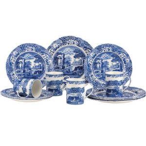Spode Blue Italian 12 Piece Dinnerware Set