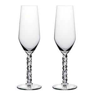 Orrefors Carat Crystal Flute Champagne Glass (Set of Two)