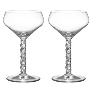 Orrefors Carat Crystal Coupe Champagne Glass (Set of Two)