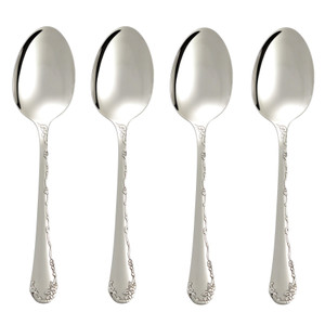 Oneida Belle Rose 18/8 Stainless Steel Teaspoon (Set of Four)