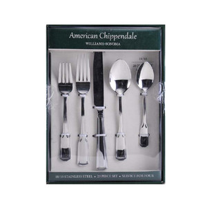 Williams Sonoma American Chippendale 18/10 Stainless 20pc. Flatware Set by Towle