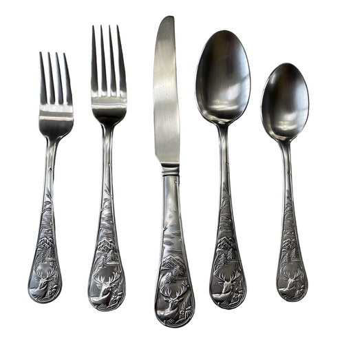 Cambridge Silversmiths Eloquence Black Satin 20-Piece Flatware Set