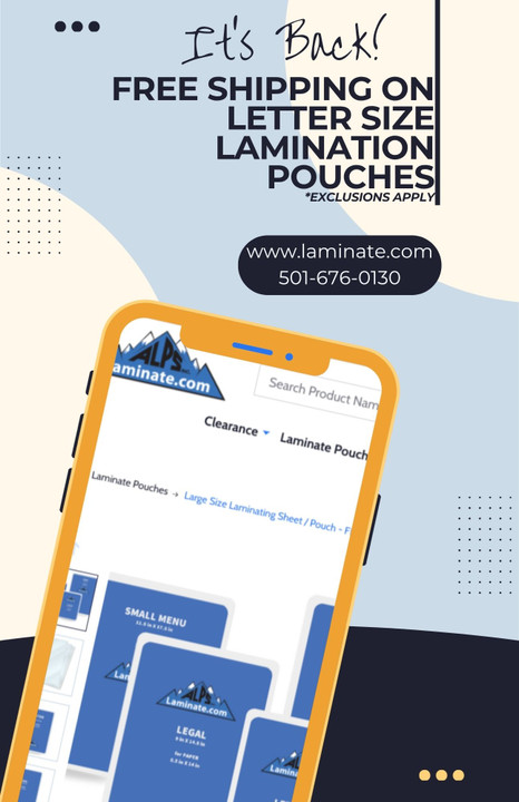 Free Shipping on Letter-Size Lamination Pouches – While Supplies Last! Free Shipping on Letter-Size Lamination Pouches – While Supplies Last!