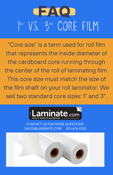 3" Core Wide Format Hot Laminating Film *Price per roll 3" Core Wide Format Hot Laminating Film *Price per roll