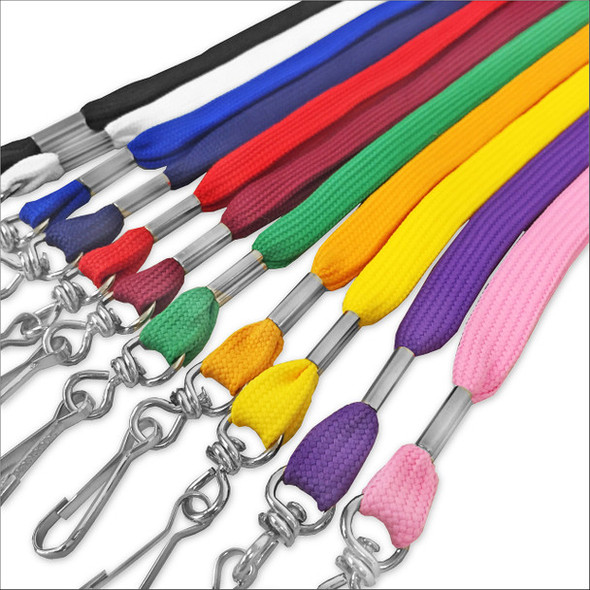 1/2" Flat Lanyard with Swivel Hook (J-Hook)