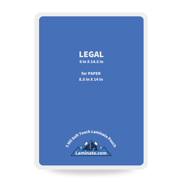 5 mil soft touch Legal Size Pouch