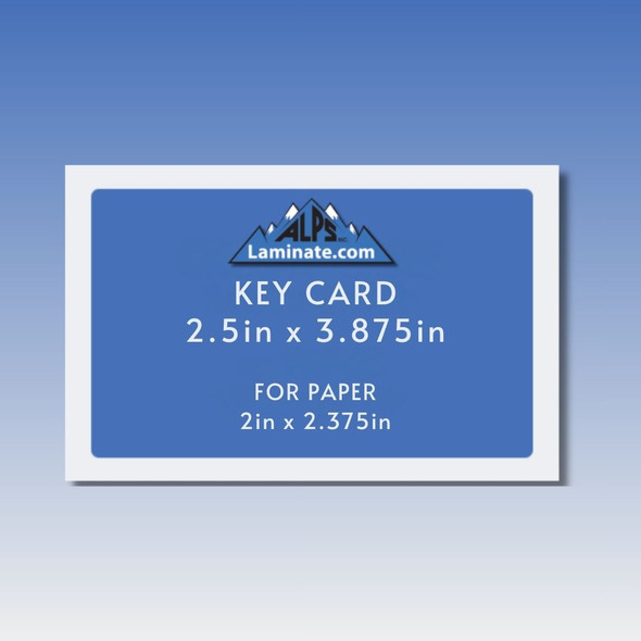 7 MIL KEY CARD (2 1/2" X 3 7/8") GLOSS Laminating Sheet/Pouch - MADE IN USA