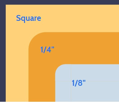Round corners on event lamiantes