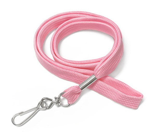 1/2" Flat Lanyard with Swivel Hook (J-Hook) - Pink