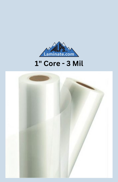 3 mil- Laminator Roll Low Melt (Premium) Film- 1" Core- Gloss *Price per roll
