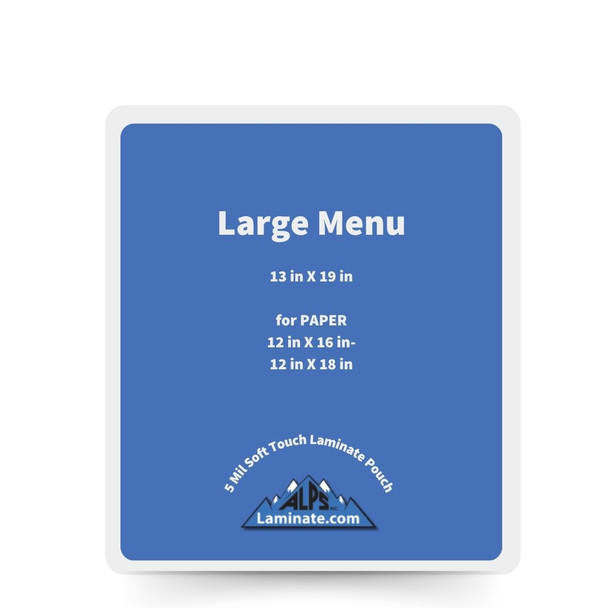 5 mil soft touch Large Menu Size Pouch
