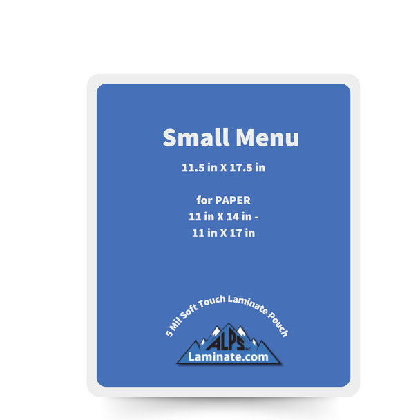 5 mil soft touch Small Menu Size Pouch