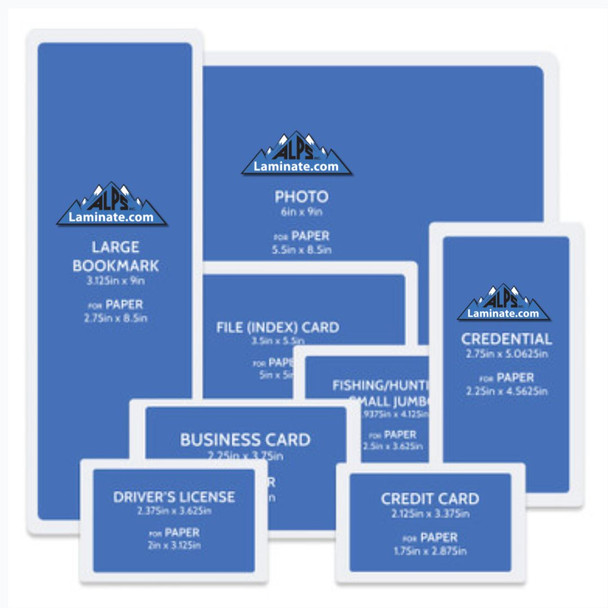 5 MIL Driver's License (2 3/8" X 3 5/8") GLOSS Laminating Sheet/Pouch - MADE IN USA
