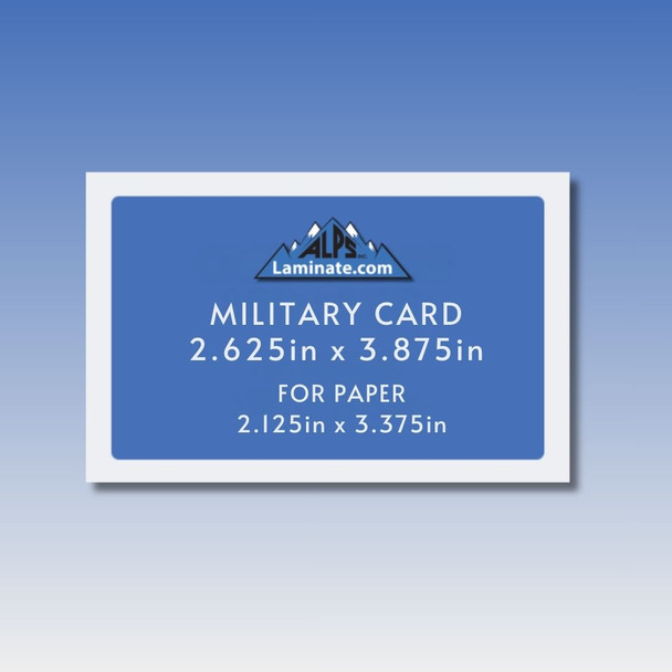 5 MIL Military (2 5/8" X 3 7/8") GLOSS Laminating Sheet/Pouch - MADE IN USA