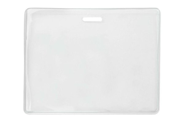 Clear Horizontal Vinyl Badge Holder - WITH SLOT