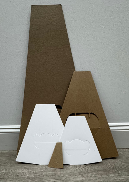6" Double Wing Brown Easel Back