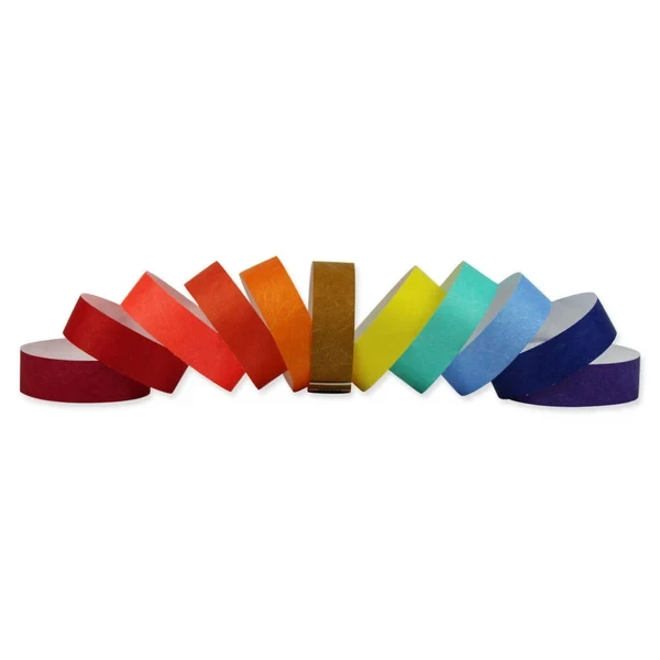 Tyvek 3/4" Solid Color Wristbands (500/pack)