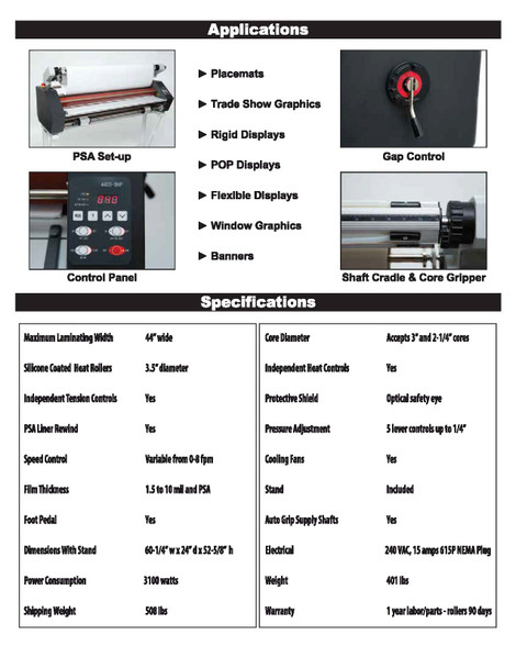 Phoenix 4400-DHP Thermal and PSA Mounting Laminator