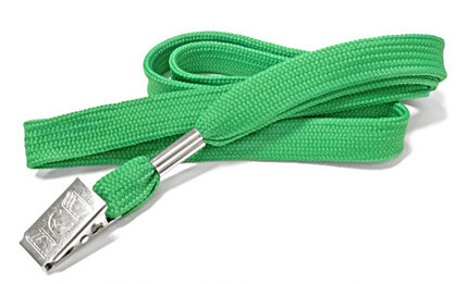1/2" Premium Flat Polyester Lanyards with Bulldog Clip (100 per pack)