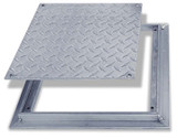 FD-8060 - 8in x 8in, Floor Door, Non Hinged, Flush Diamond Plate, 150 lbs./sqft loading